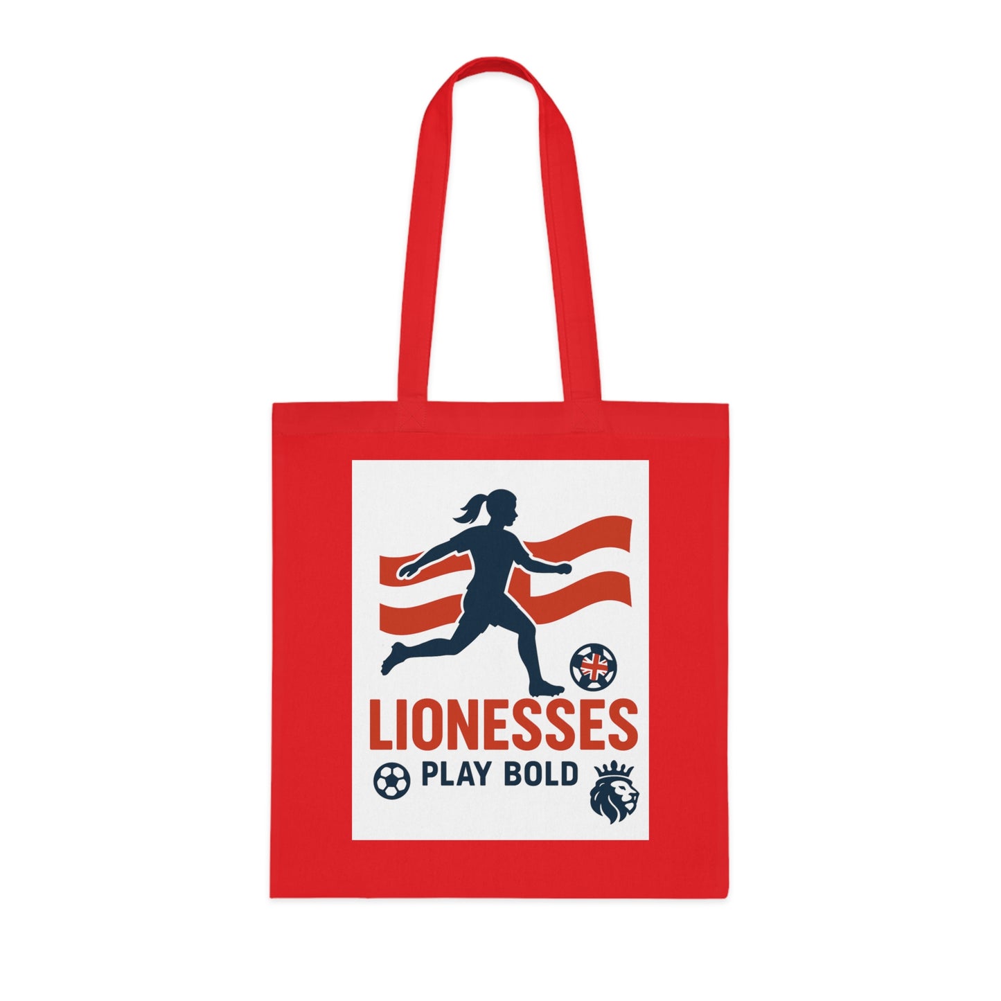 Bold Lionesses Cotton Tote Bag - Soccer Fan Gift, Eco-Friendly Shopping Bag, Women's Sports Tote, Motivational Carryall, Athletic Pride