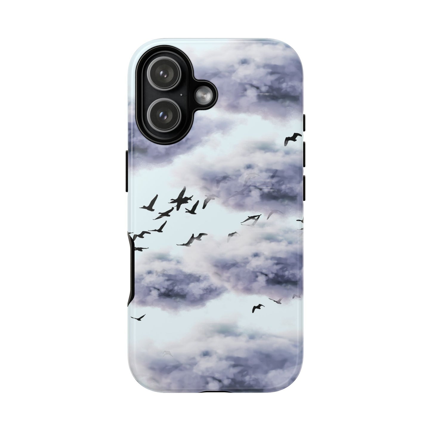 iPhone Tough Cases, Cloudy Sky and Birds Phone Cases, Protective Phone Cover, Nature Lover Gift, Unique Phone Case, iPhone Accessories, Hard