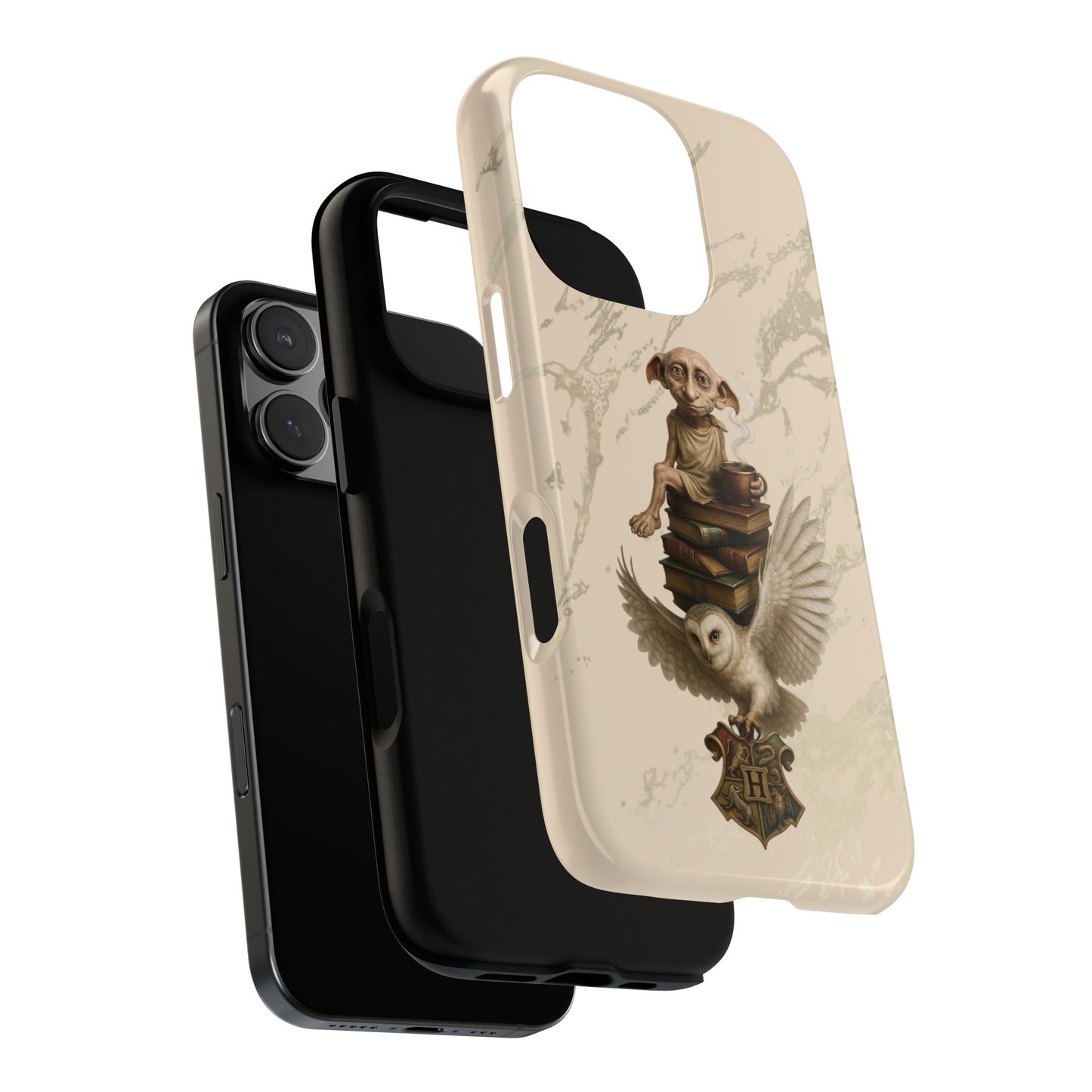 IPhone Series, Phone Case, Harry Potter Dobby and Books Design, Novelty Gift, Book Lover Gift, Hogwarts Fan, Protective Cover