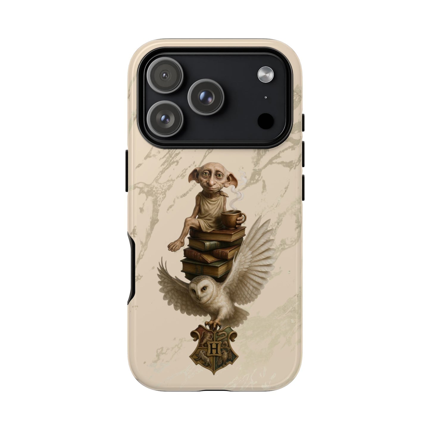 IPhone Series, Phone Case, Harry Potter Dobby and Books Design, Novelty Gift, Book Lover Gift, Hogwarts Fan, Protective Cover