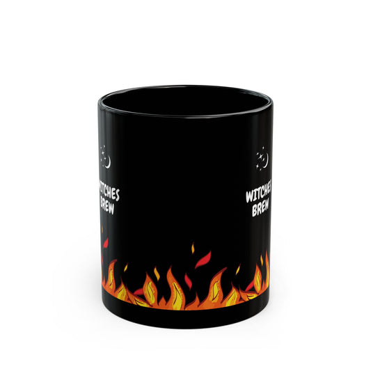 Halloween Witches Brew Mug - Black Ceramic Coffee Cup for Halloween, Witchy Vibes, Magical Gifts, Cozy Sips, Gothic Kitchen Decor