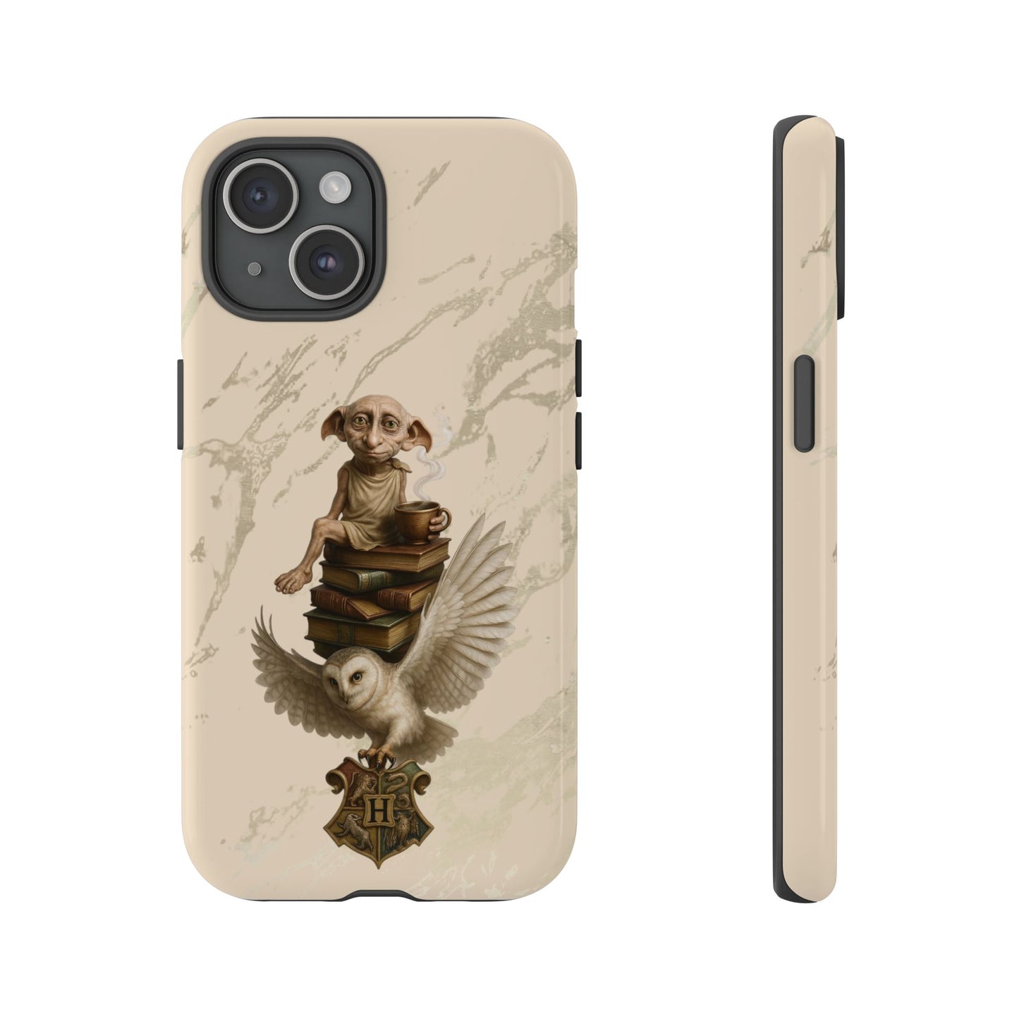IPhone Series, Phone Case, Harry Potter Dobby and Books Design, Novelty Gift, Book Lover Gift, Hogwarts Fan, Protective Cover