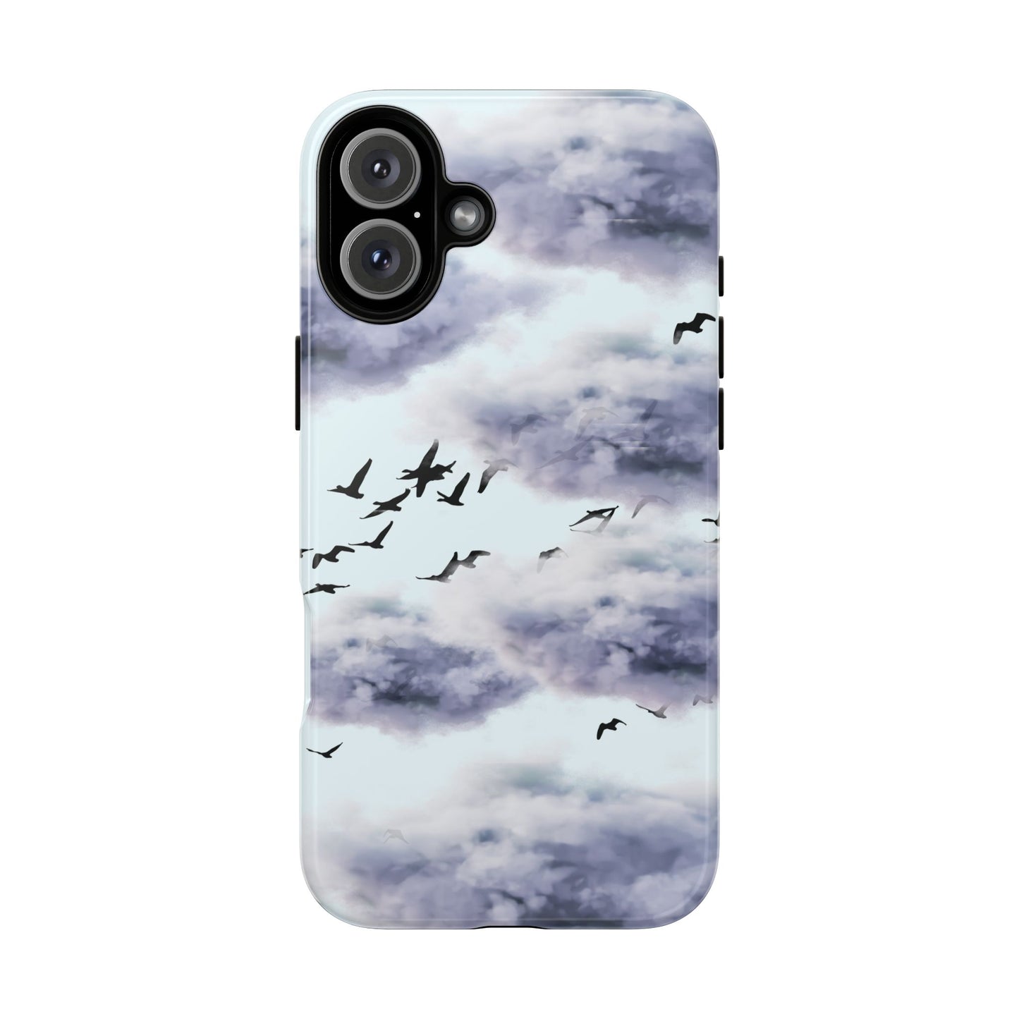 iPhone Tough Cases, Cloudy Sky and Birds Phone Cases, Protective Phone Cover, Nature Lover Gift, Unique Phone Case, iPhone Accessories, Hard