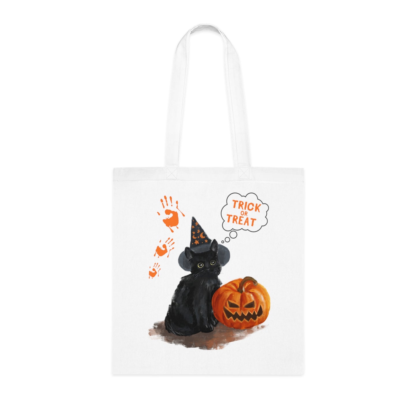 Halloween Cat Trick Or Treat Tote Bag %100 Cotton