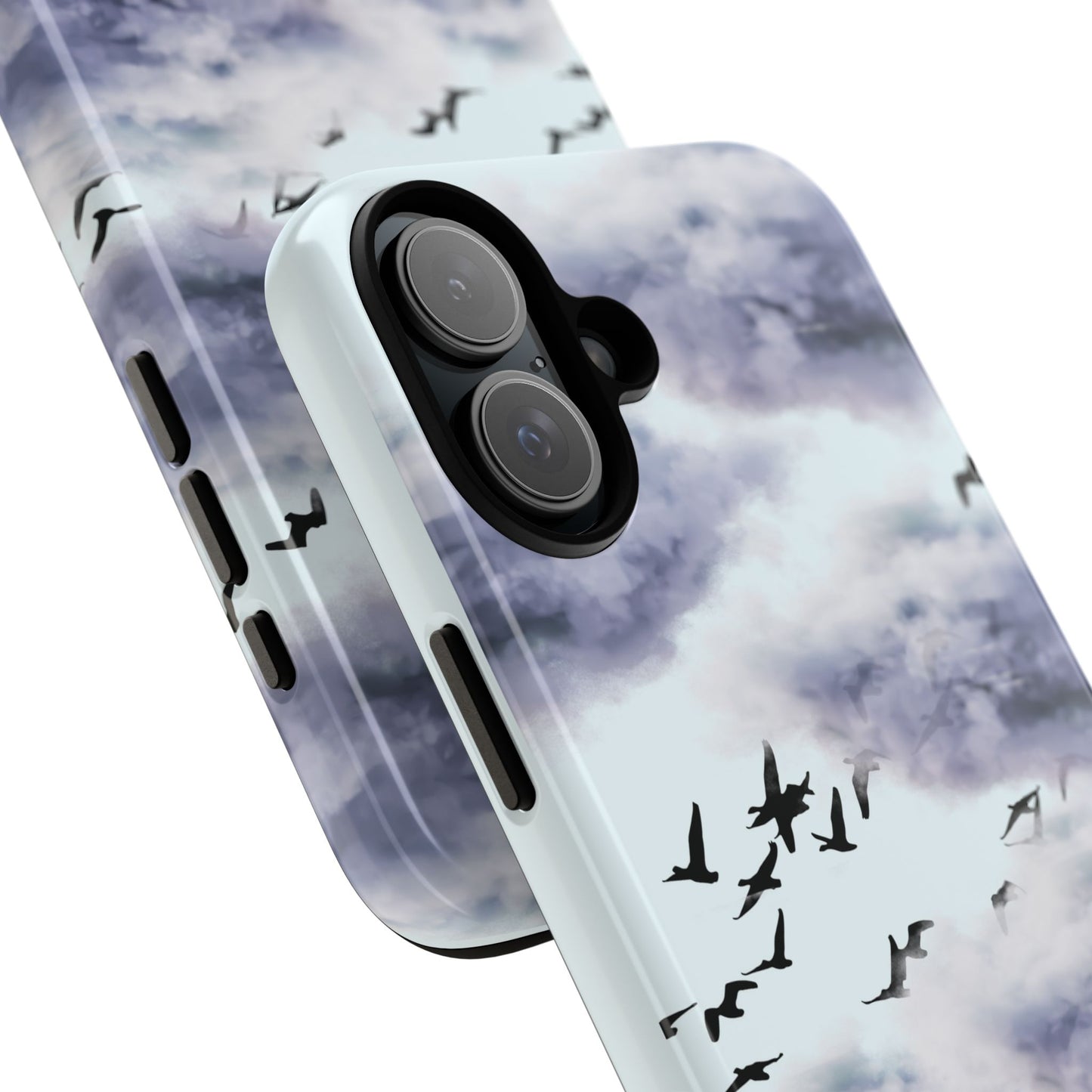 iPhone Tough Cases, Cloudy Sky and Birds Phone Cases, Protective Phone Cover, Nature Lover Gift, Unique Phone Case, iPhone Accessories, Hard