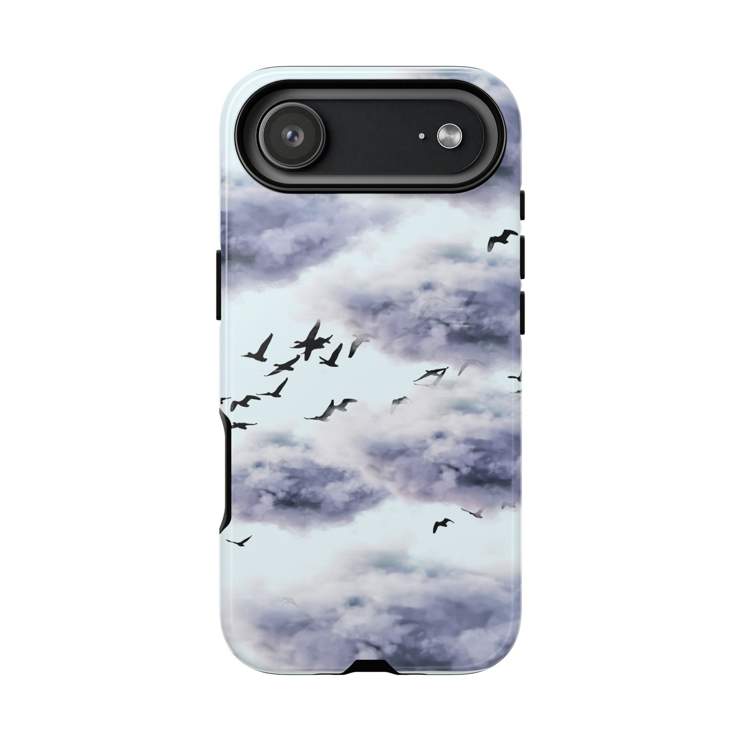 iPhone Tough Cases, Cloudy Sky and Birds Phone Cases, Protective Phone Cover, Nature Lover Gift, Unique Phone Case, iPhone Accessories, Hard