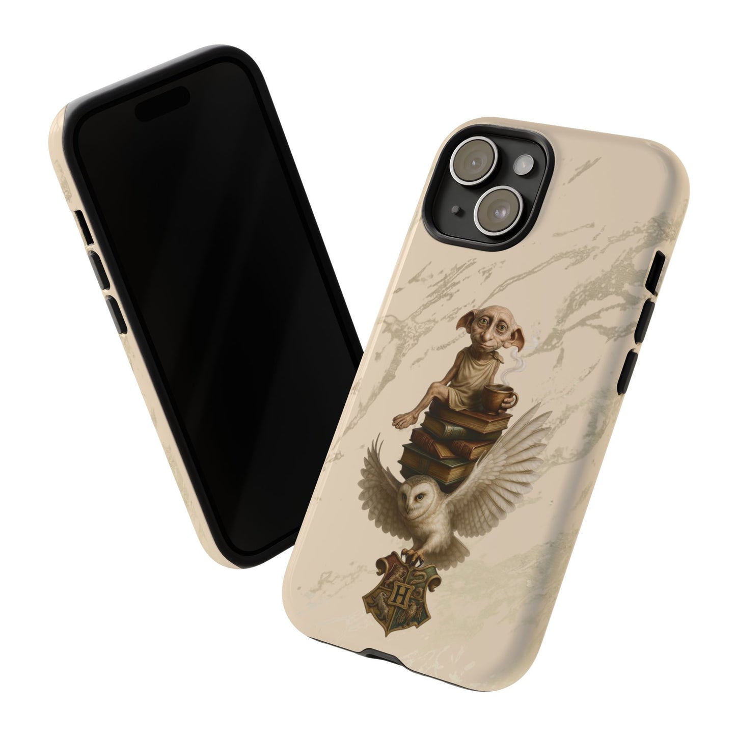 IPhone Series, Phone Case, Harry Potter Dobby and Books Design, Novelty Gift, Book Lover Gift, Hogwarts Fan, Protective Cover