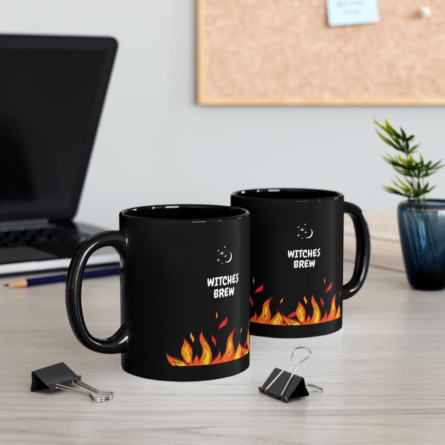 Halloween Witches Brew Mug - Black Ceramic Coffee Cup for Halloween, Witchy Vibes, Magical Gifts, Cozy Sips, Gothic Kitchen Decor