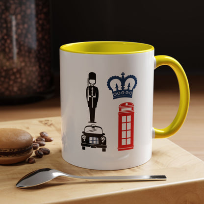 British Charm Accent Coffee Mug, Unique Travel Mug Gift, London Souvenir, Fun Office Coffee Cup, Royal Guard Mug, British Culture Decor