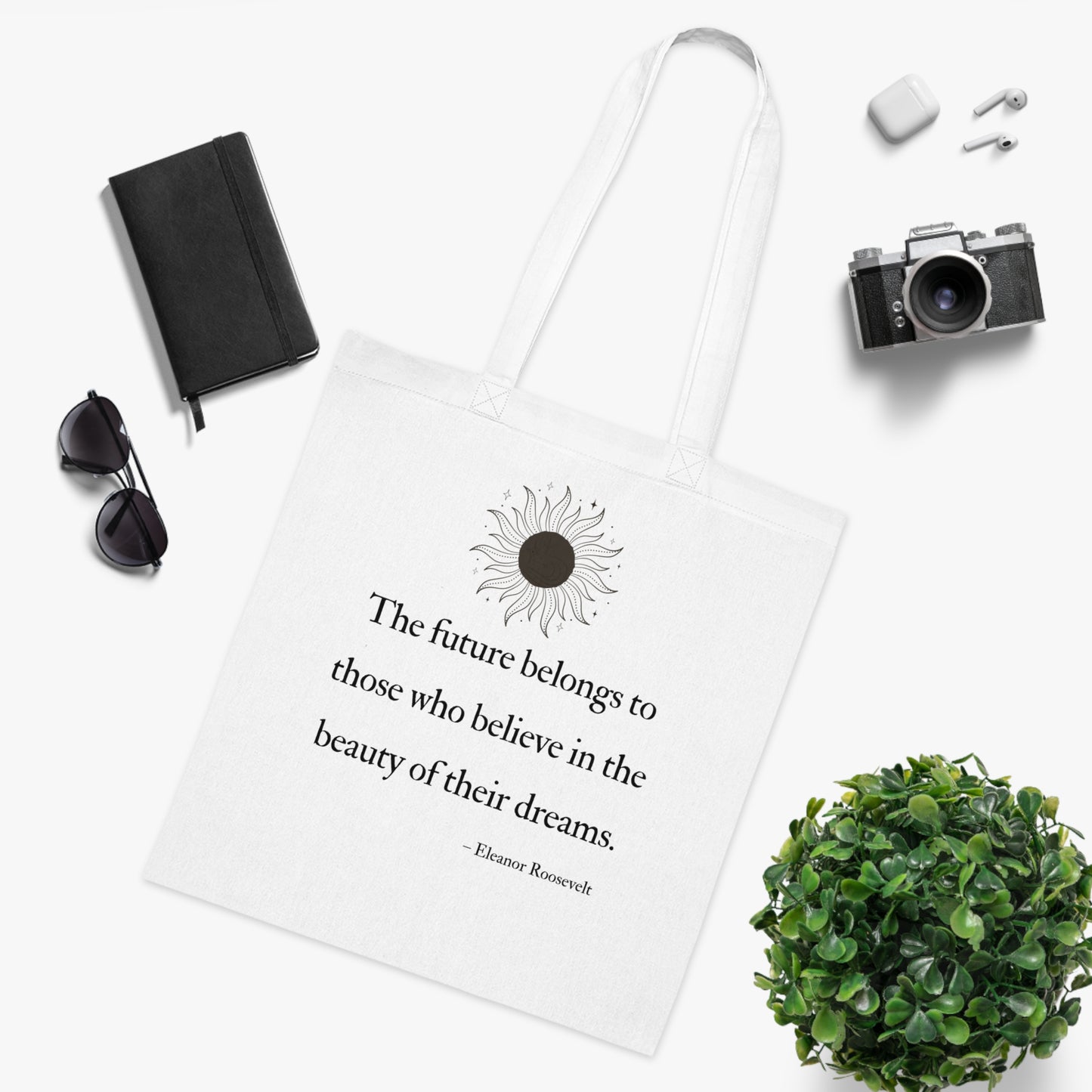 Inspirational Cotton Tote Bag - Motivational Quotes, Eco-Friendly Shopping Bag, Gift for Dreamers, Beach Tote, Everyday Carry