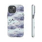 iPhone Tough Cases, Cloudy Sky and Birds Phone Cases, Protective Phone Cover, Nature Lover Gift, Unique Phone Case, iPhone Accessories, Hard