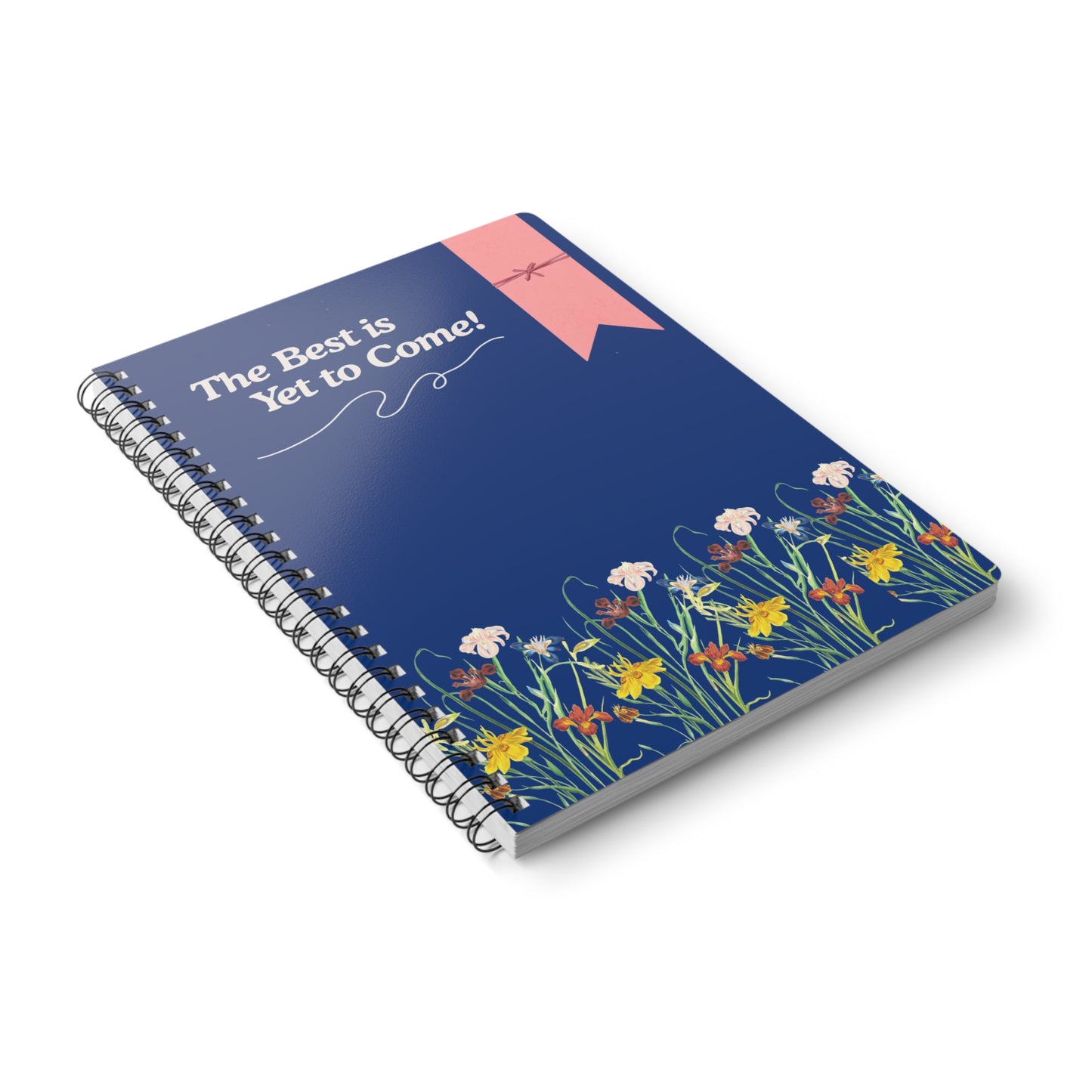 Inspirational Floral Wirobound Notebook, Journal for Creativity, A5 Gift for Students, Motivational Writing, Self-Care Reminder
