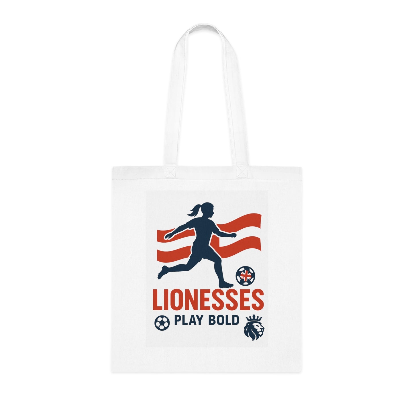 Bold Lionesses Cotton Tote Bag - Soccer Fan Gift, Eco-Friendly Shopping Bag, Women's Sports Tote, Motivational Carryall, Athletic Pride