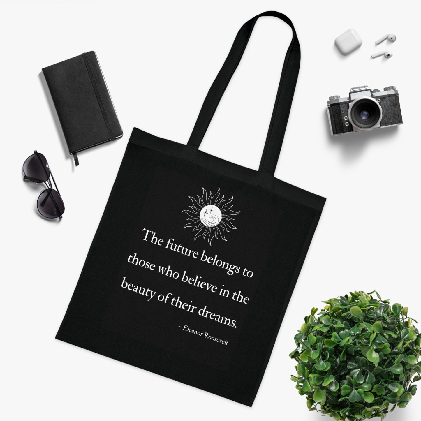 Inspirational Cotton Tote Bag - Motivational Quotes, Eco-Friendly Shopping Bag, Gift for Dreamers, Beach Tote, Everyday Carry