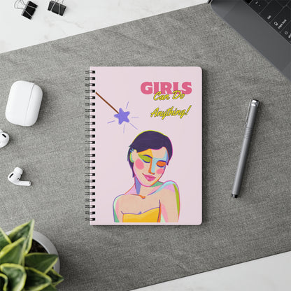 Empowering Girls Notebook, A5 Spiral Journal for Creativity, Gift for Students, Feminist Journal, Inspirational Stationery