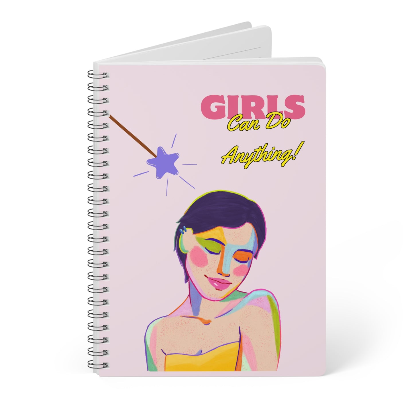 Empowering Girls Notebook, A5 Spiral Journal for Creativity, Gift for Students, Feminist Journal, Inspirational Stationery