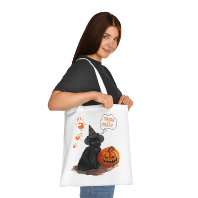 Halloween Cat Trick Or Treat Tote Bag %100 Cotton