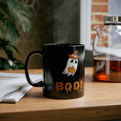 Halloween Ghost Mug, Spooky Ceramic Cup for Coffee Lovers, Boo! Design for October Decor, Fun Gift for Kids & Adults