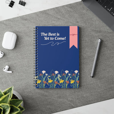 Inspirational Floral Wirobound Notebook, Journal for Creativity, A5 Gift for Students, Motivational Writing, Self-Care Reminder