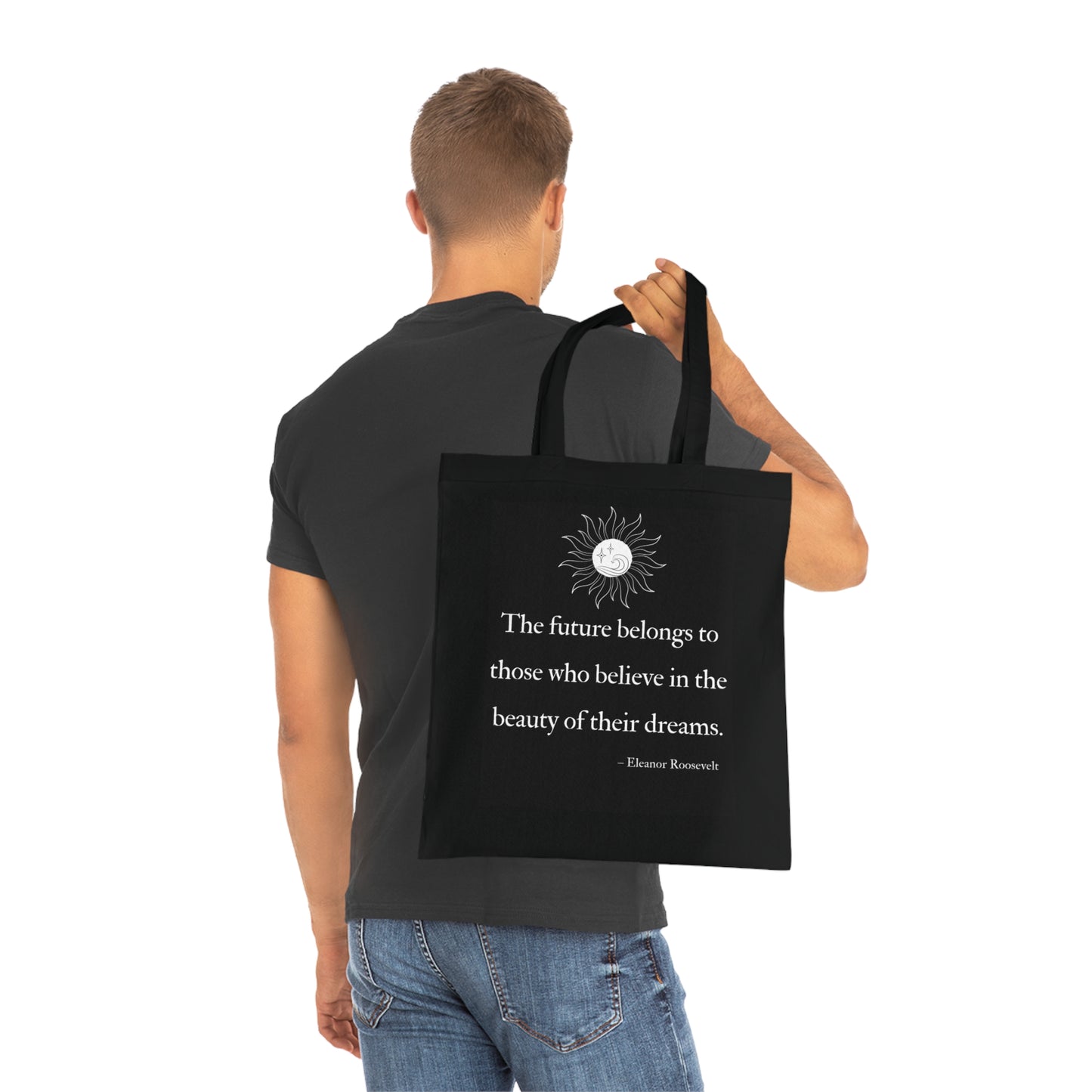 Inspirational Cotton Tote Bag - Motivational Quotes, Eco-Friendly Shopping Bag, Gift for Dreamers, Beach Tote, Everyday Carry