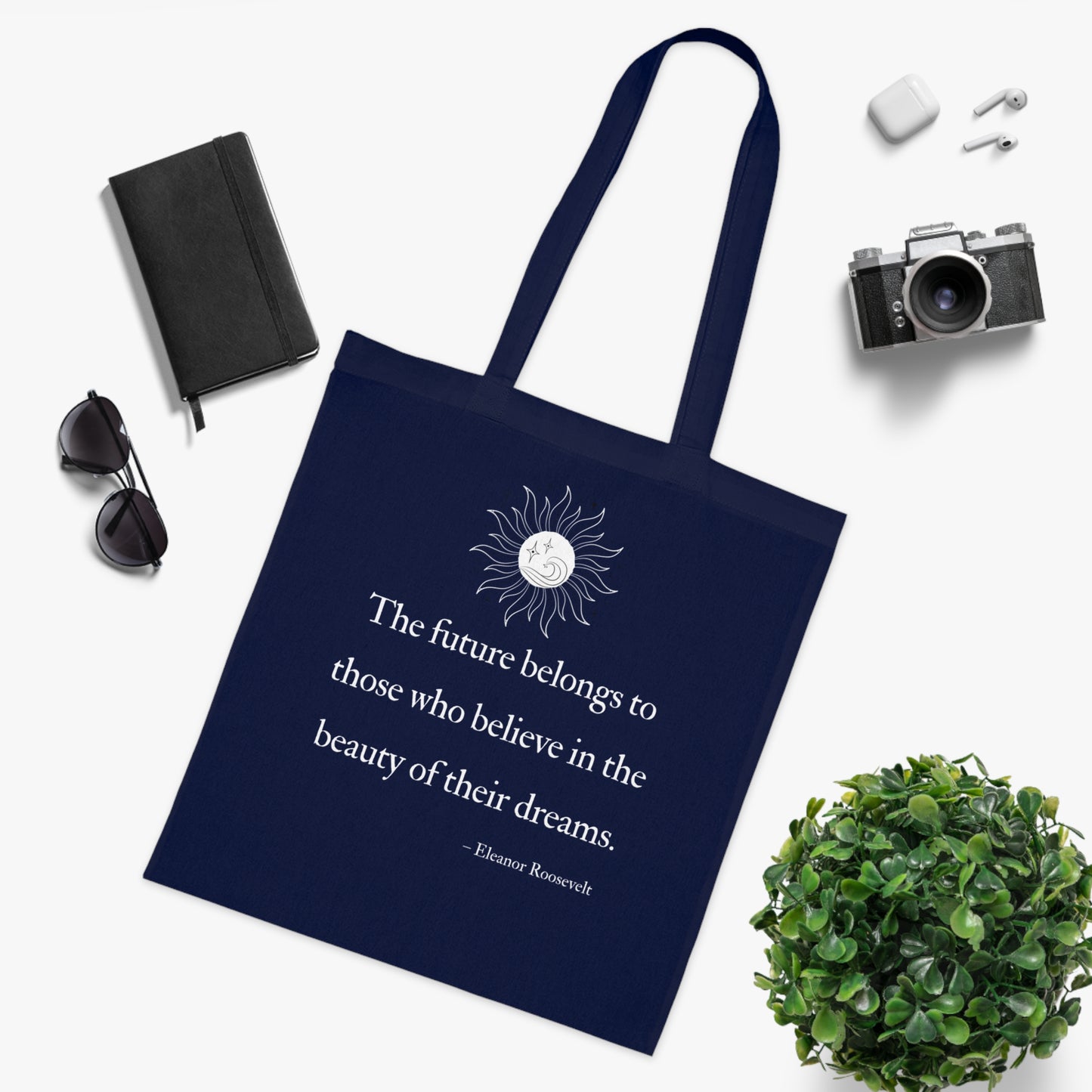 Inspirational Cotton Tote Bag - Motivational Quotes, Eco-Friendly Shopping Bag, Gift for Dreamers, Beach Tote, Everyday Carry