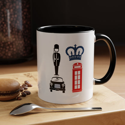 British Charm Accent Coffee Mug, Unique Travel Mug Gift, London Souvenir, Fun Office Coffee Cup, Royal Guard Mug, British Culture Decor