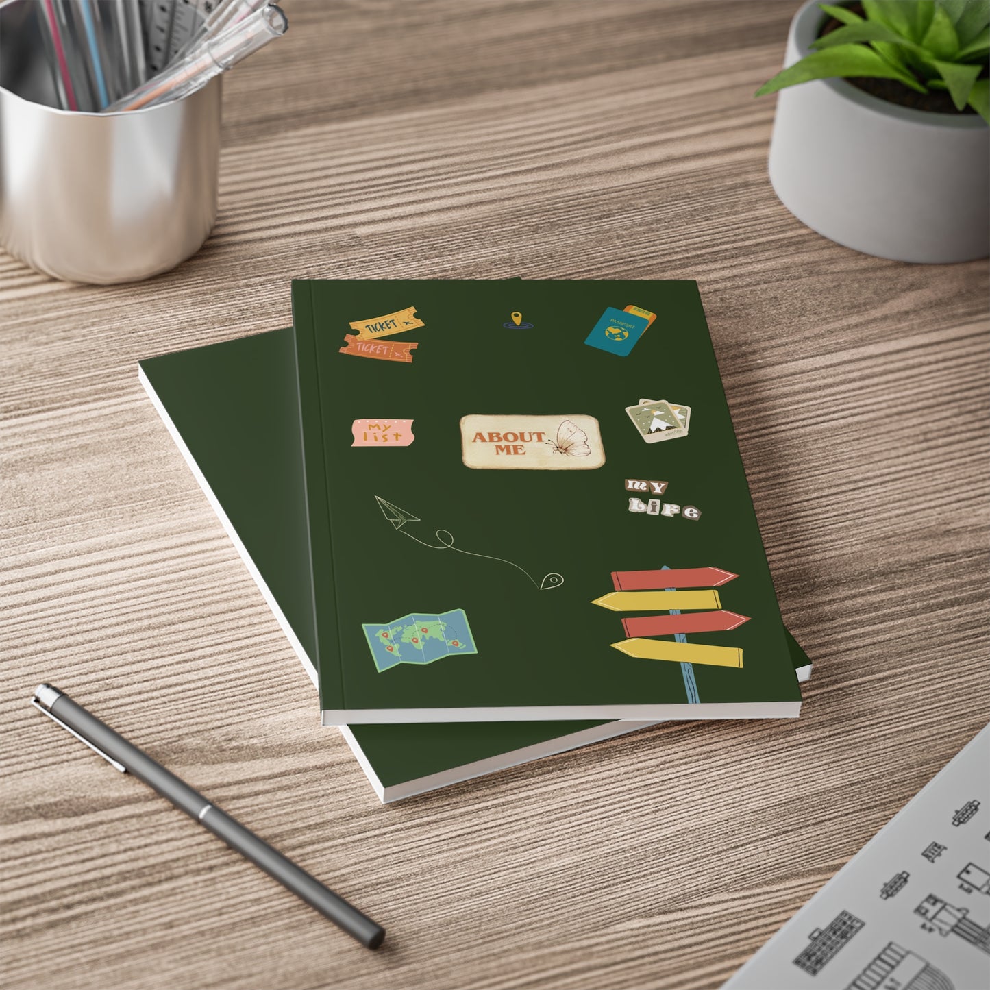 Adventure Journal, Travel Diary, Gift for Writers, About Me Notebook, Personal Organizer, Cute Stationery Essentials