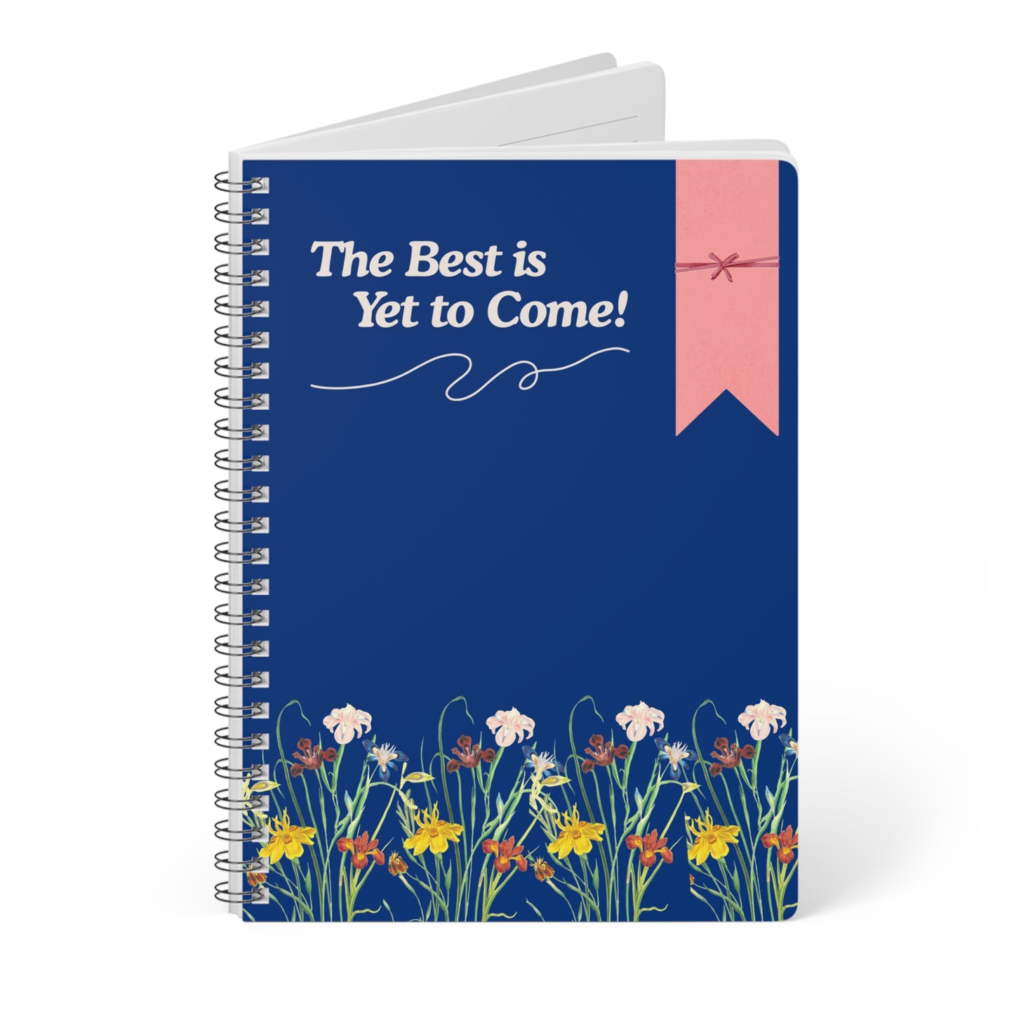 Inspirational Floral Wirobound Notebook, Journal for Creativity, A5 Gift for Students, Motivational Writing, Self-Care Reminder