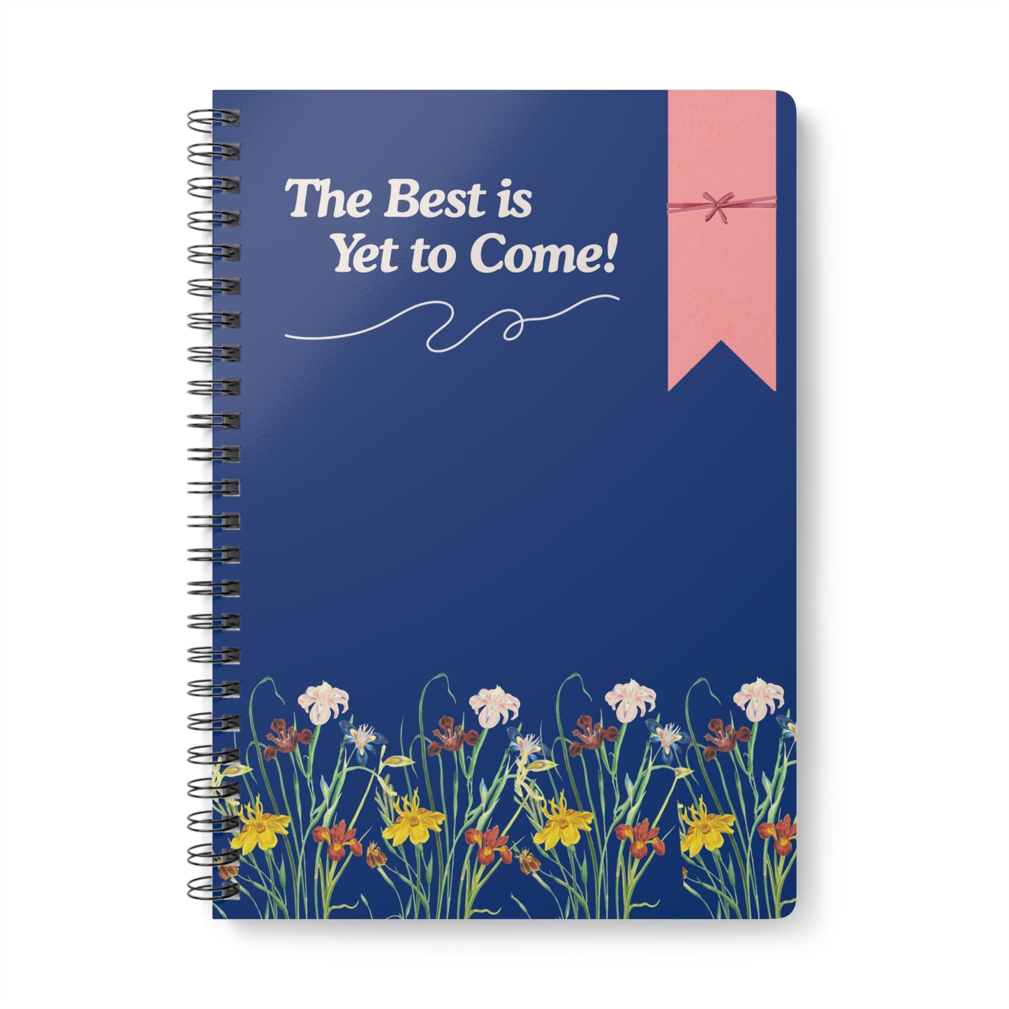 Inspirational Floral Wirobound Notebook, Journal for Creativity, A5 Gift for Students, Motivational Writing, Self-Care Reminder