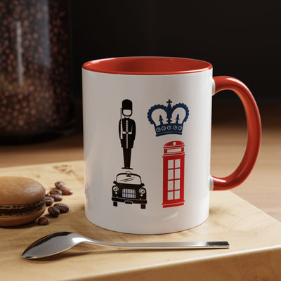 British Charm Accent Coffee Mug, Unique Travel Mug Gift, London Souvenir, Fun Office Coffee Cup, Royal Guard Mug, British Culture Decor