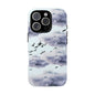 iPhone Tough Cases, Cloudy Sky and Birds Phone Cases, Protective Phone Cover, Nature Lover Gift, Unique Phone Case, iPhone Accessories, Hard