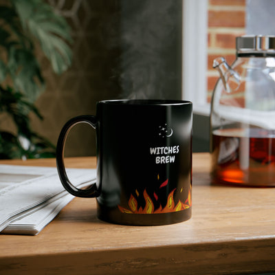 Halloween Witches Brew Mug - Black Ceramic Coffee Cup for Halloween, Witchy Vibes, Magical Gifts, Cozy Sips, Gothic Kitchen Decor