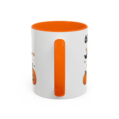 Halloween Coffee Mug, Pumpkin and Ghost Design, October Mug, Orange and White Mug, Fall Decor, Spooky Mug, Autumn Mug, Harvest Mug, Seasonal