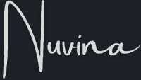 Nuvina logo in white on a black background